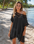 Meleden Vestito da Spiaggia Donna – Poncho Fluido con Scollo a V Copricostume Bikini Stile Bohemien