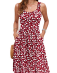 Vestito Estivo Donna Susana – Vestito Senza Maniche Vita Sottile, Scollo Quadrato e Taglio A-Line