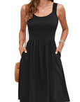 Vestito Estivo Donna Susana – Vestito Senza Maniche Vita Sottile, Scollo Quadrato e Taglio A-Line