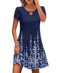 Vestito Midi Willow a Fiori da Donna – Abito Estivo Svasato con Tasche e Maniche a Sbuffo