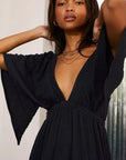 Abito lungo bohemien da donna senza schienale