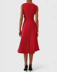 Abito midi asimmetrico drappeggiato da donna