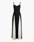 Abito lungo elegante donna bianco e nero