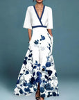 Abito lungo elegante floreale da donna