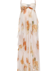 Abito lungo elegante da donna con scollo all'americana