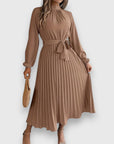 Abito Midi Elegante Plissettato da Donna