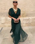 Abito lungo da donna elegante con scollo a V Fantasy per feste