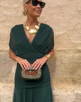 Abito lungo da donna elegante con scollo a V Fantasy per feste