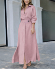 Abito lungo elegante da donna con scollo a V