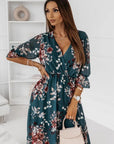 Abito lungo da donna in chiffon floreale