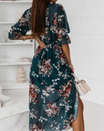 Abito lungo da donna in chiffon floreale