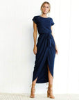 Abito lungo da donna con spacco maxi