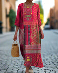 Abito lungo boho donna a vestibilità ampia