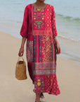 Abito lungo boho donna a vestibilità ampia