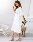 Abito midi da donna bianco