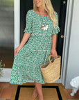 Abito midi comodo da donna con pois