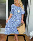 Abito midi comodo da donna con pois