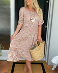 Abito midi comodo da donna con pois