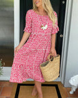 Abito midi comodo da donna con pois
