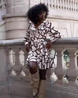 Vestito Mini Bohemien da Donna con Scollo a V