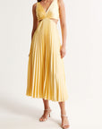 Abito lungo da donna con scollo a V per invitati a matrimoni - Abbigliamento elegante da sera