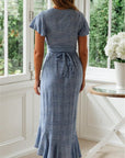 Abito midi donna con scollo a V