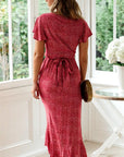 Abito midi donna con scollo a V