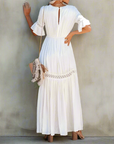 Abito bianco da donna in pizzo