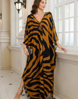 Yana Kaftan Donna Taglia Grande – Abito Maxi da Spiaggia in Viscosa, Scollo a V e Maniche a Pipistrello Bohemien