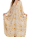 Yana Kaftan Donna Taglia Grande – Abito Maxi da Spiaggia in Viscosa, Scollo a V e Maniche a Pipistrello Bohemien