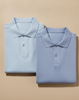 Polo Uomo in Lino Puro – Eleganza Naturale e Fresca - Azzurro Polvere