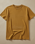 T-shirt Uomo Tinta in Capo Vintage – Colori Slavati Autentici - Senape