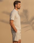 Completo Coordinato Uomo Camicia Quadri Windowpane e Pantaloncini - vista laterale