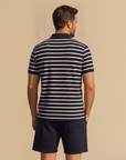 Completo Coordinato Uomo Polo a Righe e Bermuda - vista posteriore