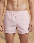 Costume Boxer Uomo Tinta Pastello – Look Raffinato Estivo - Rosa Cipria - indossato