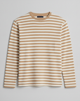T-shirt Uomo a Righe Marinière – Stile Nautico Estivo - Blu e Sabbia