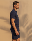 Completo Coordinato Uomo Polo e Pantaloncini – Set Sportivo Estivo - vista laterale