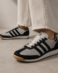 Adidas SL 72 Rhinestone Grey Black Charcoal sneakers basse uomo e donna in nero grigio - vista dall'alto
