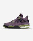 Nike Air Jordan 4 Retro Canyon Purple sneakers alte in viola bianco - vista laterale