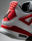 Nike Air Jordan 4 Retro Red Cement sneakers alte in bianco rosso - vista laterale
