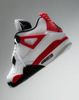 Nike Air Jordan 4 Retro Red Cement sneakers alte in bianco rosso - dettaglio tallone