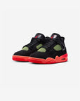 Nike Air Jordan 4 Retro Black Infrared Barely Volt sneakers alte in nero verde - vista frontale
