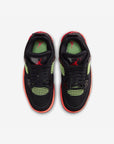 Nike Air Jordan 4 Retro Black Infrared Barely Volt sneakers alte in nero verde - vista posteriore