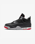Nike Air Jordan 4 Retro Bred Reimagined sneakers alte in nero rosso - vista laterale