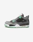 Nike Air Jordan 4 Retro Green Glow sneakers alte in nero verde - vista laterale