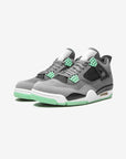 Nike Air Jordan 4 Retro Green Glow sneakers alte in nero verde - vista frontale
