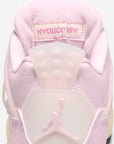 Nike Air Jordan 4 Retro Iced Carmine sneakers alte in bianco rosso - indossate