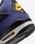 Nike Air Jordan 4 Retro Lakers sneakers alte in viola giallo - dettaglio tomaia