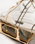Nike Air Jordan 4 Retro Metallic Gold sneakers alte in bianco oro - dettaglio tallone