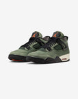 Nike Air Jordan 4 Retro Undefeated sneakers alte in grigio verde - vista frontale